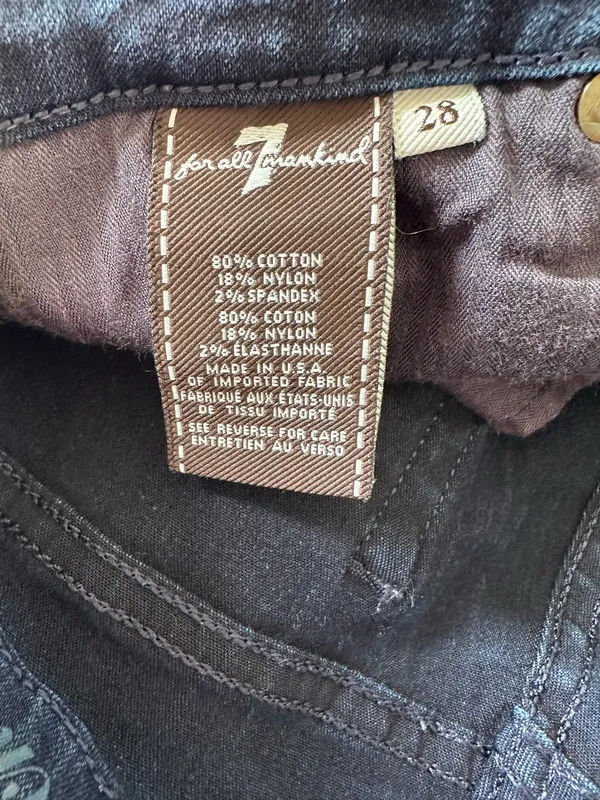 7 For All Mankind A Pocket Dark Blue Flared Boot Cut Low Rise Stretch Jeans sz28 - Image 7