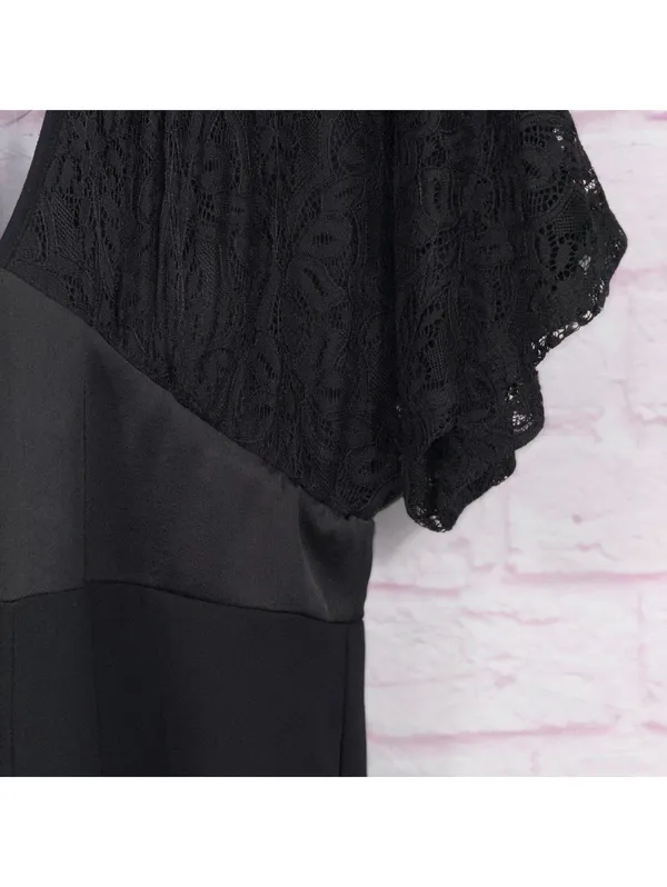 XOXO Black Lace Wide Leg Jumpsuit Women’s Medium Elegant Evening Party - Image 7