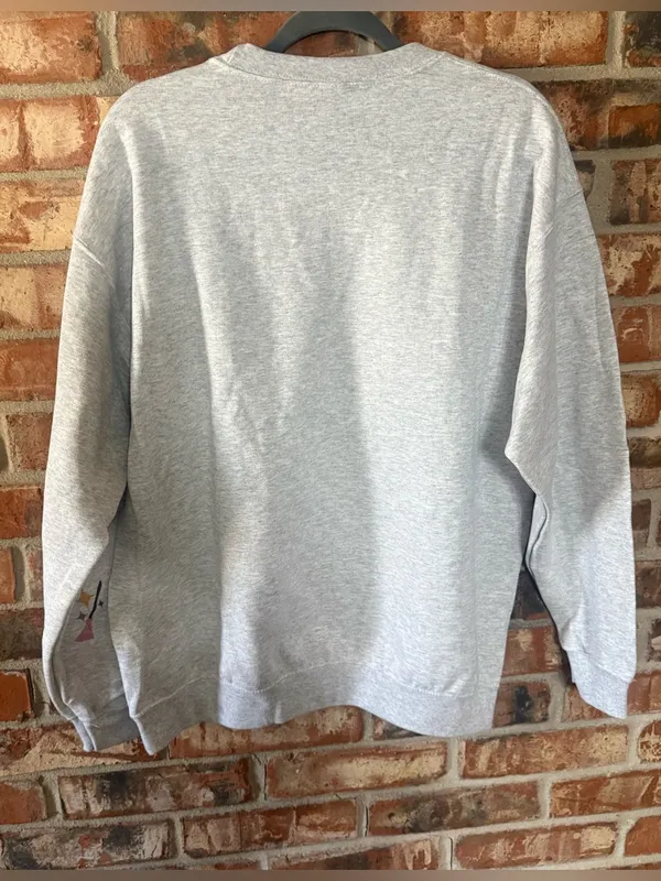 Gildan Light Gray Halloween Ghost Graphic Crewneck - Image 4