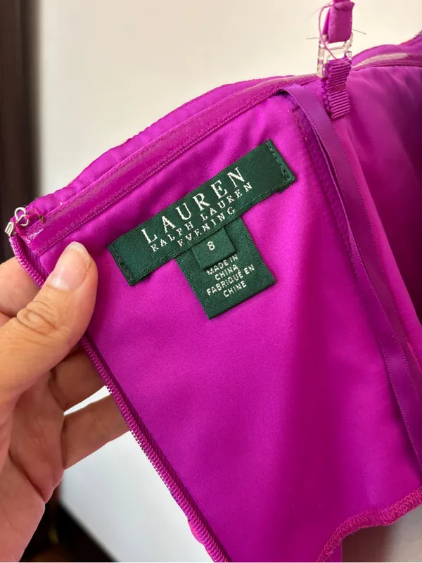 Lauren Ralph Lauren Purple Spaghetti Strap Full Length Evening Dress - Image 8