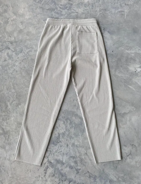 Ribbed High Waisted Drawstring Trouser Pants - Image 4