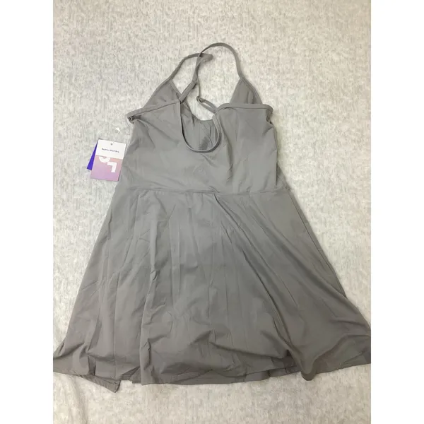 JoyLab Womens Active Dress Glazed Granite Grey Built In Bra and Shorts Large NEW - Image 6