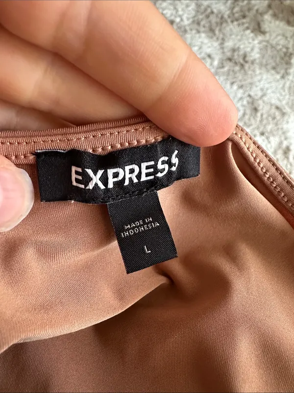 Express Sleeveless bodysuit Top - Peachy Nude - Image 5