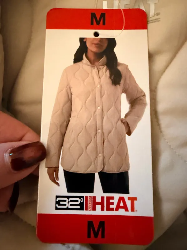 NWT 32 Degrees Women's Quilted Coat Snap Jacket in Tan NEW - Image 5