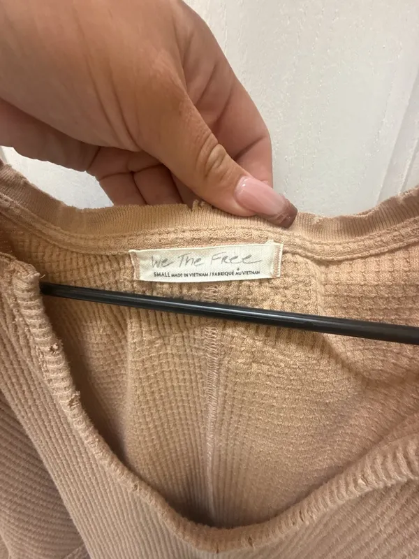 We The Free Monterey Waffle Knit Split-Neck Slouchy Top - Image 3