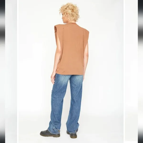 Free People -347 Sandrine‎ Rose Shoulder Pad Tank in Burnt NWT Small - Image 3