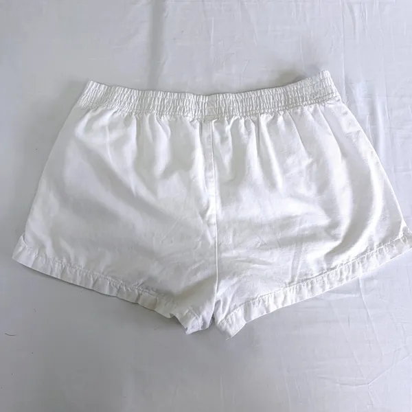 Aerie White Denim Shorts‎ XL High Rise Casual Summer Minimalist Coastal Girl - Image 3