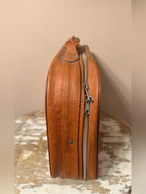Vintage Brown Leather Briefcase - Image 3