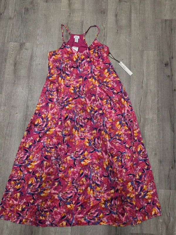 NWT Nicole Miller Women's Floral Maxi Dress Sleeveless Pink Multicolor XL - Image 8