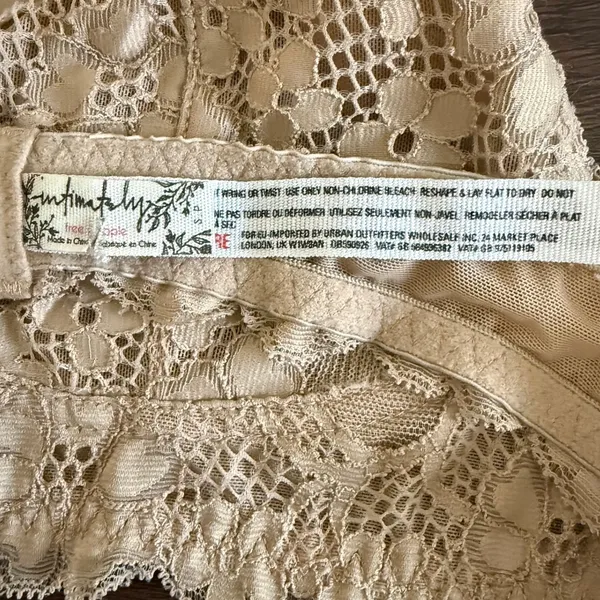 Intimately Free People Women's Galloon Lace Halter‎ Bra Top In Color Nude Sz S - Image 5