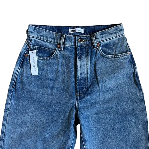 BETRO SIMONE‎ high waist rigid acid wash denim MOM JEANS Size 27 New - Image 4