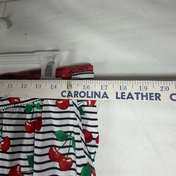 Jockey‎ Womens Pajama Pants Large Cherry Print Striped Wide Leg Sleepwear New - Image 4