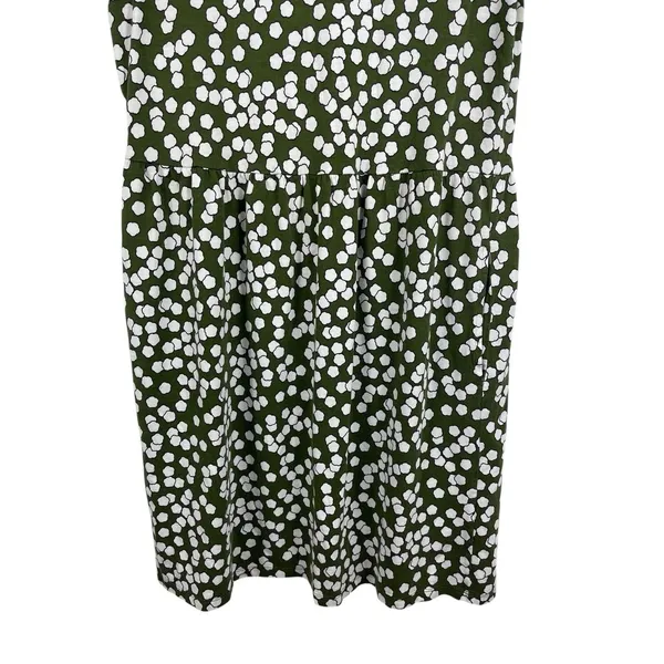 Boden Green White Floral Dress 8L Short Sleeve Fit & Flare Pockets Modal - Image 5
