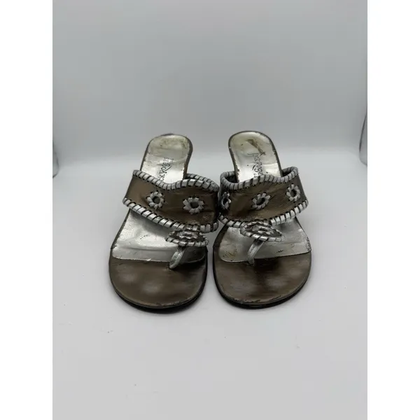 Jack Rogers Heeled Sandals Womens 7 Bronze Medallion Travel Boho Indie Vacation - Image 3