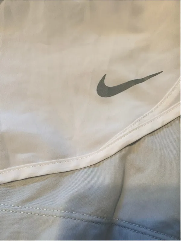 Nike Dri-Fit Running Athletic Shorts Women's Size M White Gray - Image 4