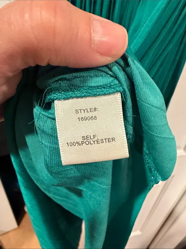 Current Air Teal Pleated Midi Dress with Spaghetti Straps large‎ - Image 7