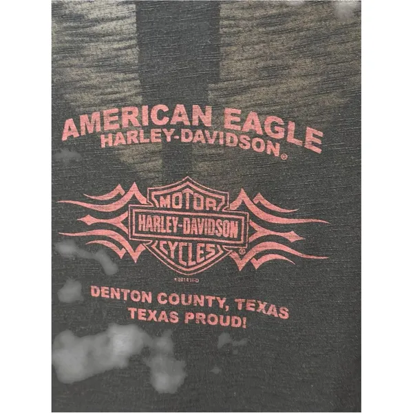 Harley Davidson Womens Black Denton County Texas Ride To Live Wings T-Shirt Size - Image 3