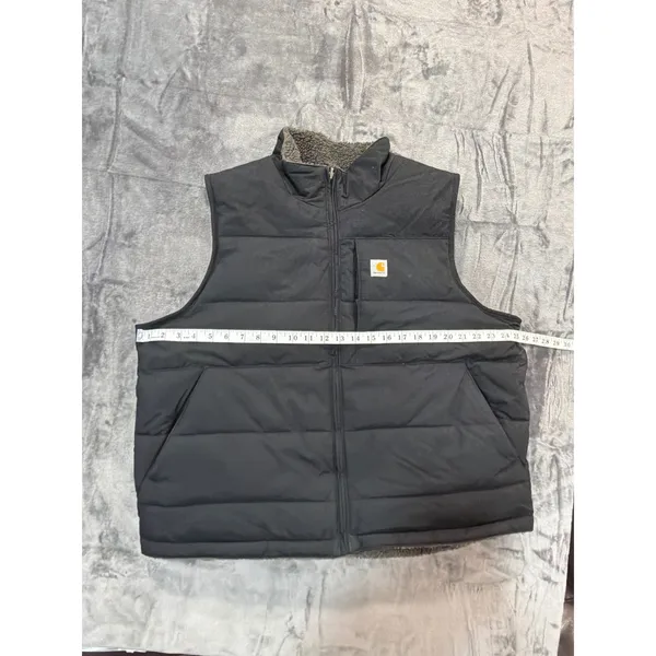 Carhartt Reversible Vest Womens Black Grey Sherpa Quilted OV5607-W XL - Image 8