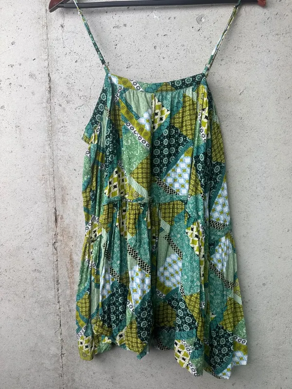 Natural Life Boho Festival Patchwork Print Top Large Sleeveless Straps - Image 4