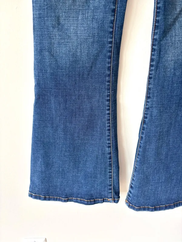 Altar’d State High Waist Bootcut Wide Leg Distressed Dark Wash Denim Jeans - Image 3
