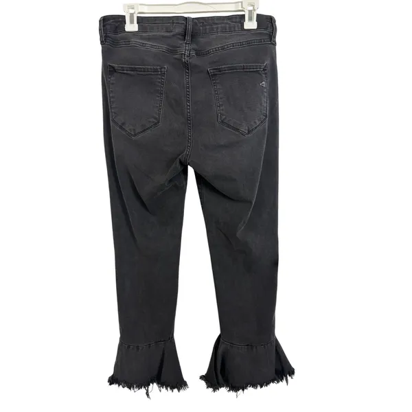 Hidden Black Bell Bottom Flare Leg Bloomer Pants Denim Size 31 Whimsigoth Boho - Image 2