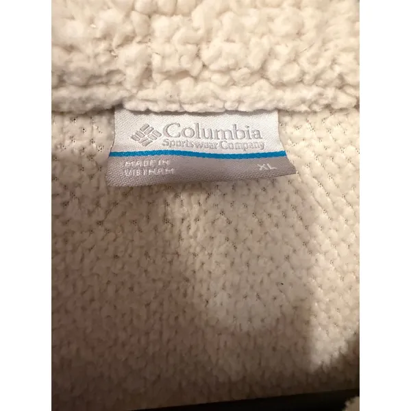 Columbia Sherpa Fleece Pullover Womens XL Southwestern Aztec Snap Neck Brown - Image 2