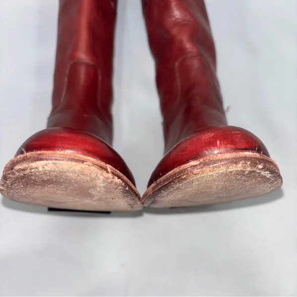 Frye Cherry Red Leather Riding Boots - Image 11