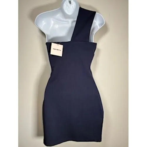 SUPERDOWN One Shoulder‎ Mini Dress S Navy Blue Bodycon Revolve Cocktail NWT - Image 4