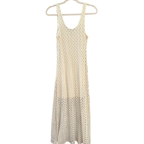 Bear Dance Womens Cream Floral Lace Sleeveless Scoop Neck Maxi Dress Large Tall - Image 2