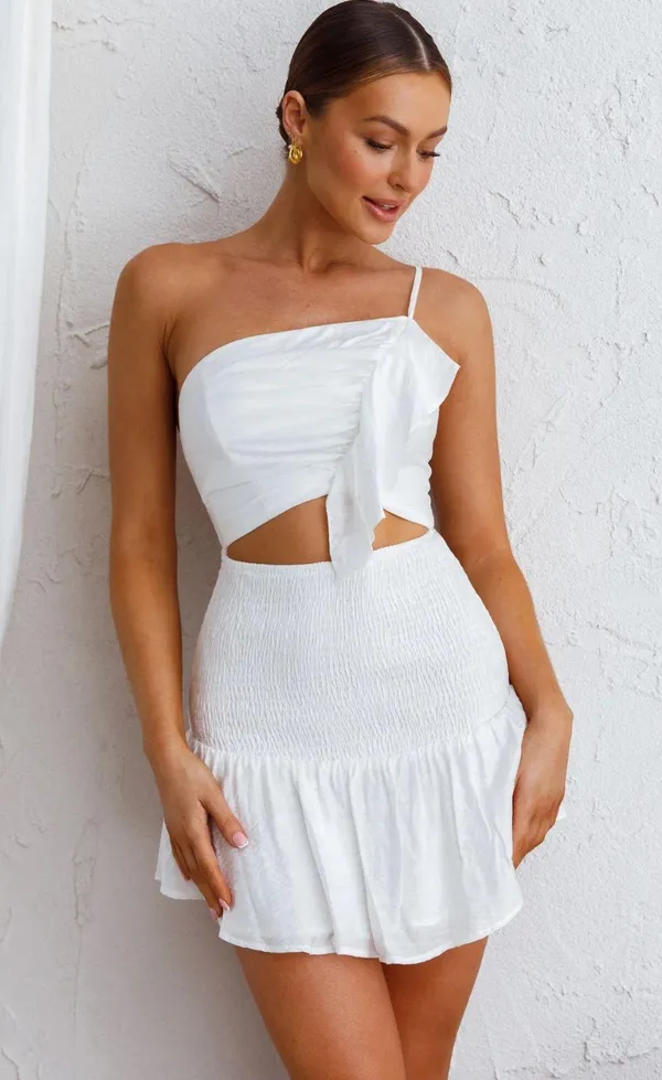 Selfie Leslie White Mini Dress - Image 4