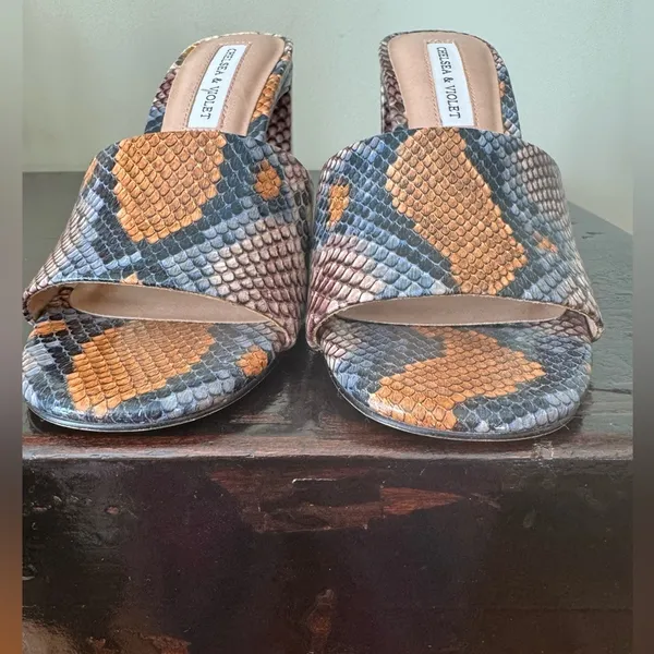 Chelsea & Violet Women's Multicolor Snake Print Heels - Image 6