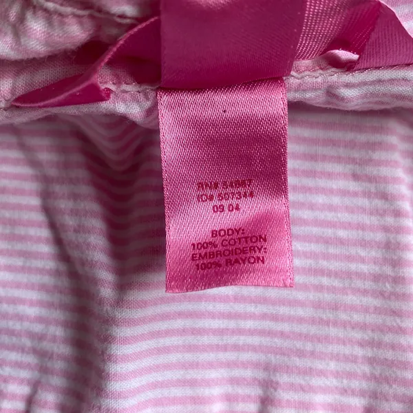 PINK Victorias Secret 2004 Striped Button Down Oversized Sleep Shirt Nightgown - Image 5