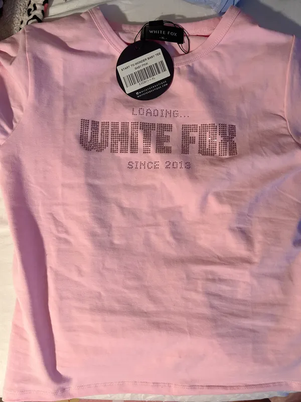 White Fox Start To Wonder Baby Tee Pink - Image 2