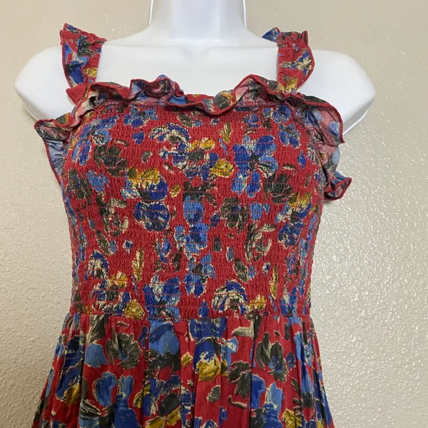 Natural Life Megan Smocked Midi Dress Small Bohemian Boho Chic Cottagecore - Image 4