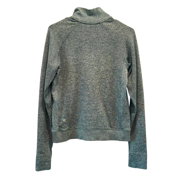 Lululemon Rest Less Half Zip Women 6 Blue Space Dye Merino Wool Blend Base Layer - Image 5