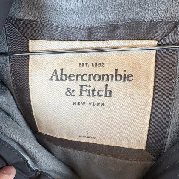 Abercrombie & Fitch Womens Sz L Black Faux Fur Hooded Puffer long Coat‎ - Image 2