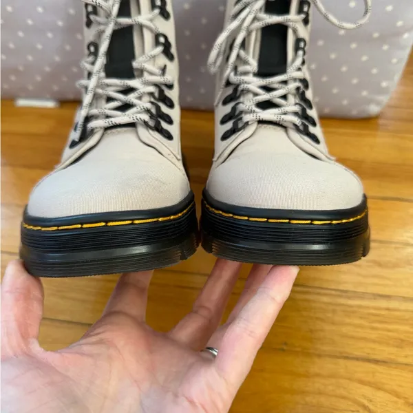 Dr. Martens Women's Beige Combat Boots - Image 5