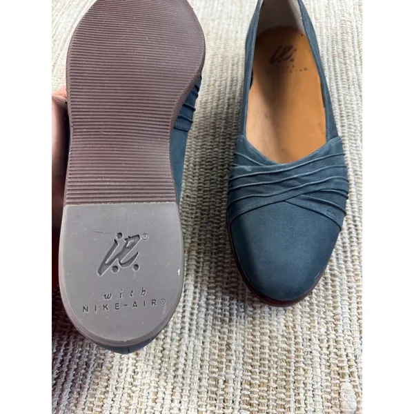 i.z. shoes women blue suede ballet‎ flats w Nike Air size 8.5 N - Image 4