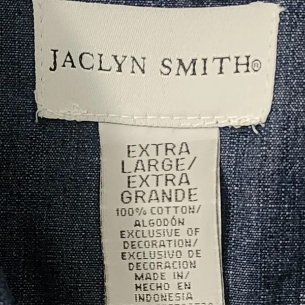 Jaclyn Smith Women's Western Denim‎ Sleeveless Top Blue Floral Embroidered XL - Image 3