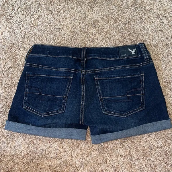 American Eagle Dark Wash Jean Shorts - Image 2