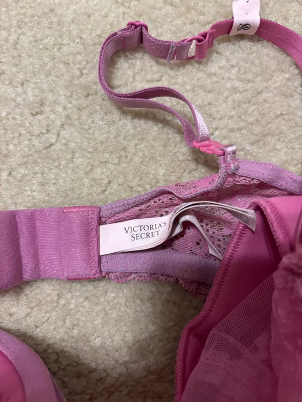 Victoria's Secret Pink Lace Underwire Bra with Embellished Straps - Image 3