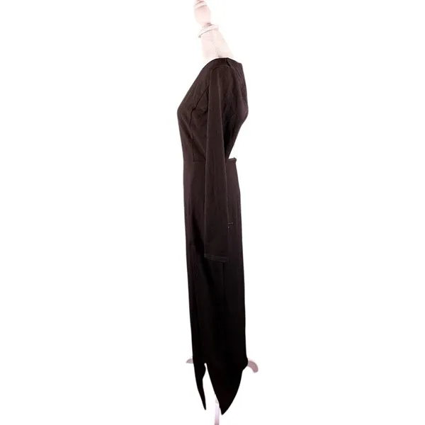 Lulus Flawless Esteem Black Long Sleeve Cutout‎ Column Gown Size Medium NWT - Image 4
