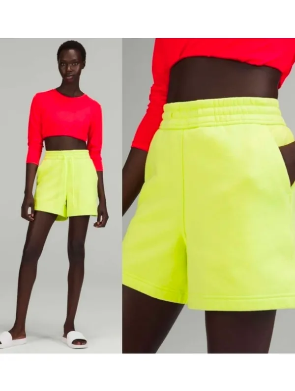 Lululemon Loungeful High Rise Short 4" Electric Lemon - Image 2