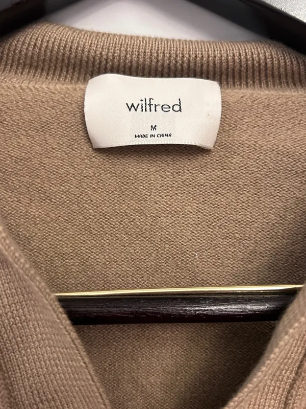 Wilfred Aritzia Clara Merino Wool Waist Crop Sweater in Camel M new without tags - Image 3