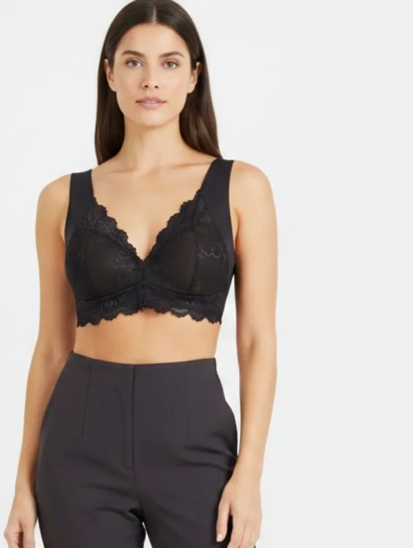 Black Lace Bra Size Large - Image 4