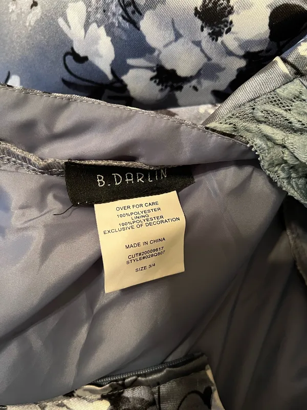 B Darlin Y2K gray floral mini wedding guest dress - Image 5