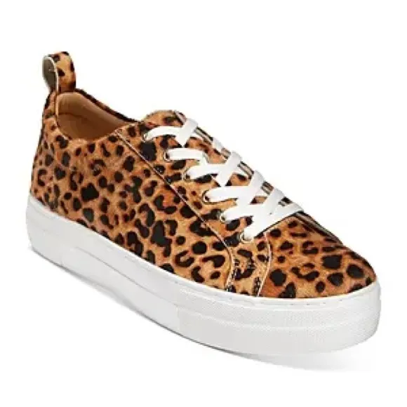 Jack Rogers Paige Platform Sneakers leopard print calf hair lace up Size 7‎ - Image 11