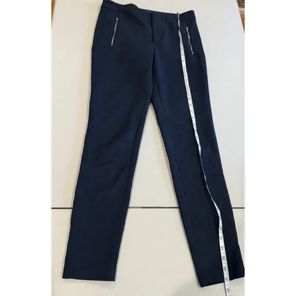 Zara Dress Pants Women XS Navy Work Office Career Cotton Stretch Travel Business - Image 5