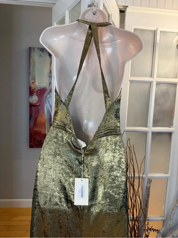 ✨NWT Joyfolie Monroe Dress Metallic Bronze XS✨ - Image 4