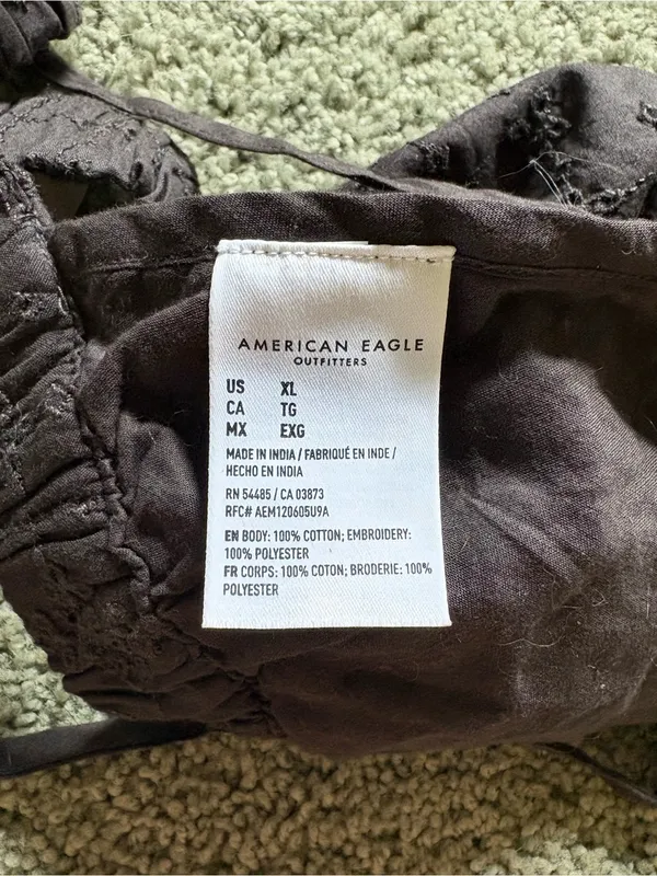 American Eagle Dark Grey Eyelet Bra Womens Size XL NWT Light Support - Image 6